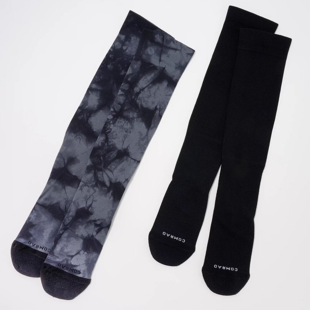 Comrad Set of 2 Nylon Knee-High Compression Socks Size Large Wide   15790